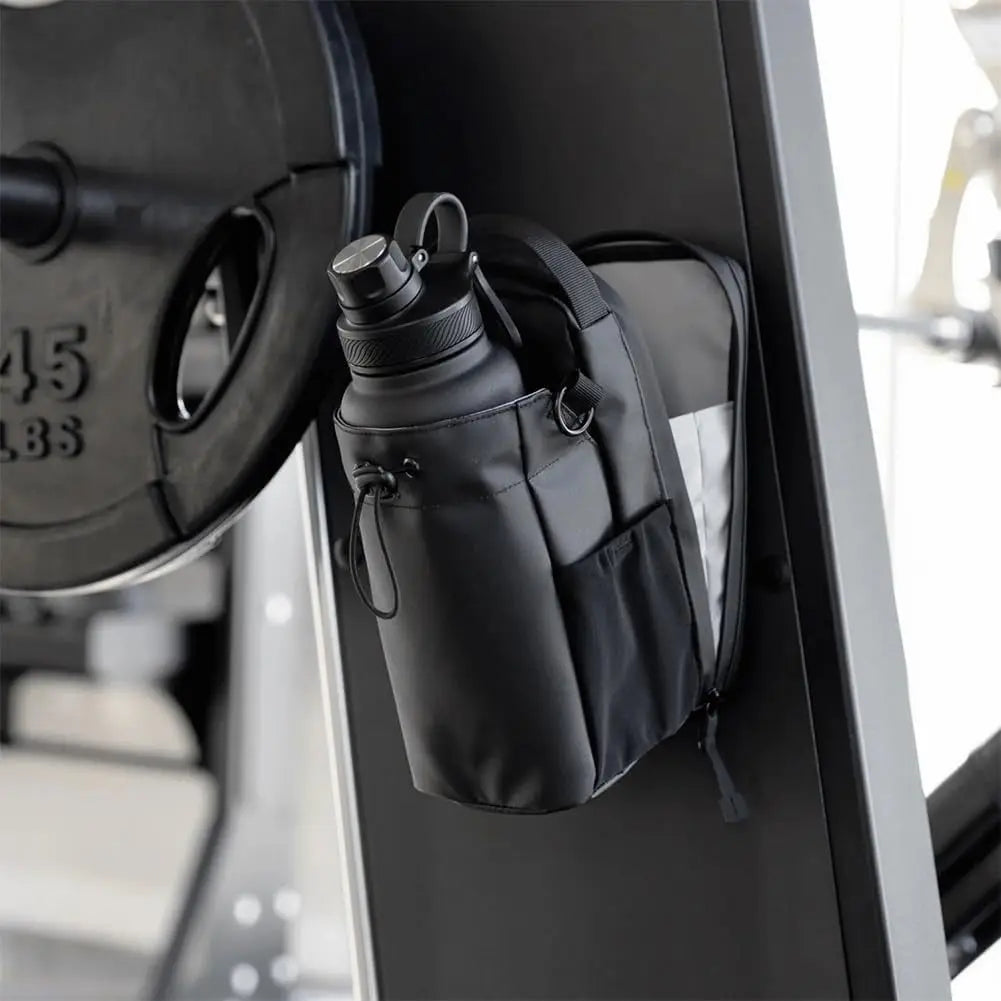 Magnetic Gym Sling Bag Water Bottle & Phone Holder Waterproof Crossbody Bag for Outdoor Sports Travel Fitness Accessories