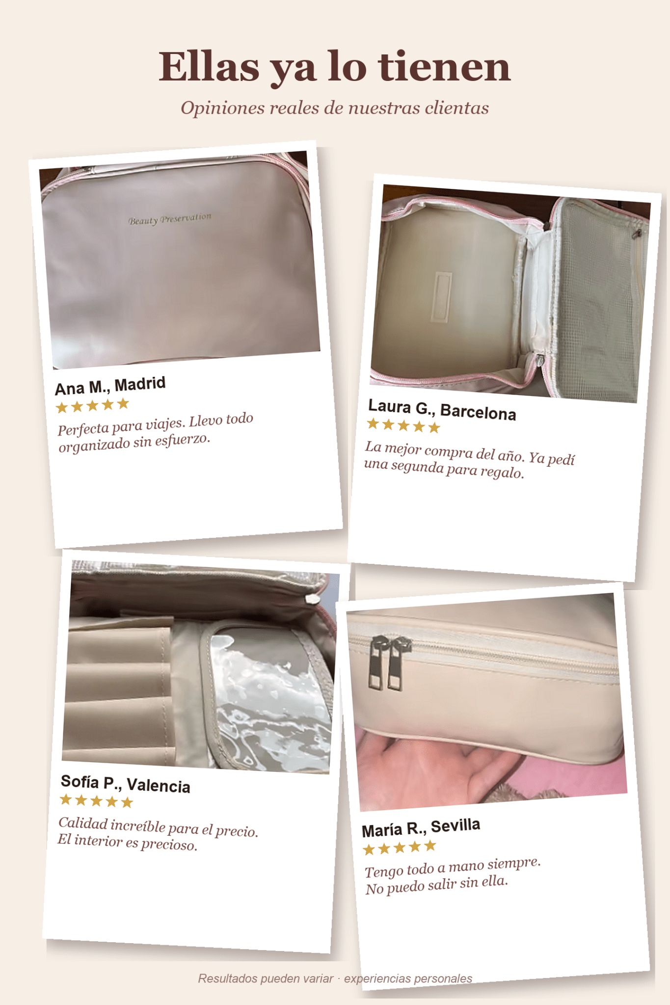 Interior por capas del organizador de maquillaje Fozza